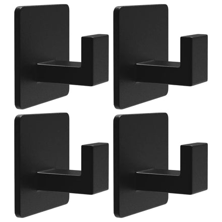 6 Pack Adhesive Towel Hooks Heavy Duty Wall Mounted Black Hooks for Hanging Coat
