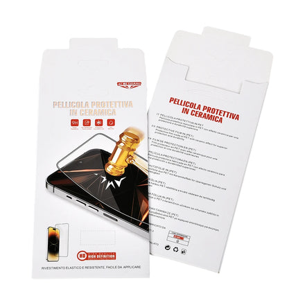 Mobile Phone Tempered Glass Film Packaging White Cardboard Folders Packing Boxes Custom Package for Product