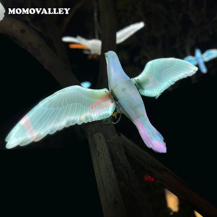 Momovalley White Flying Butterfly Bird Led Pigeon Lighting Christmas Garden Decoration Statue Outdoor Cushions for Home Decor