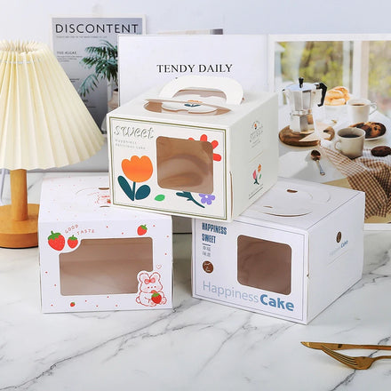 Custom Logo Printed Cavities Dessert Pastry Bakery Packaging Paper Cake Donuts Gift Clear Lid Cupcake Food Donut Boxes