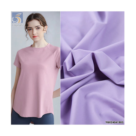 A2295-1 76% Nylon 24% Spandex Ice Silk 150gsm Quick Drying Ribbed Knit Fabric Four-Way Stretch Nylon Spandex Fabric