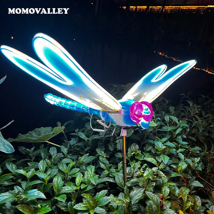 Christmas decoration lighting 3d dynamic Butterfly Dragonfly flying motif decorative items landscape garden up light