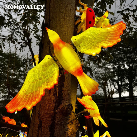 2025 Christmas Outdoor LED Flying Artificial Bird Statues IP65 Garden Lighting Decorative with DC Power Supply on Sale