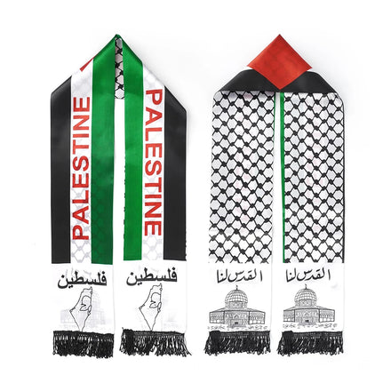 Silk Satin Polyester Acrylic Woven Free Palestine-Flag-Scarf Palestine Flag Products Scarf Keffiyeh Cotton Shawls