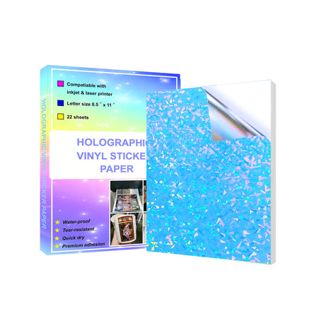 Printable PP Holographic Waterproof Sticker Vinyl Broken Glass Inkjet Label Paper Self Adhesive Removable Sticker Paper