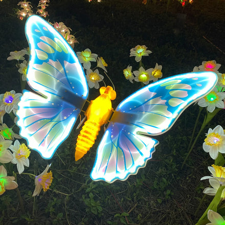 Giant Lighted 3D Butterfly LED Christmas Decoration with IP65 Waterproof Low Voltage & Flying Wings