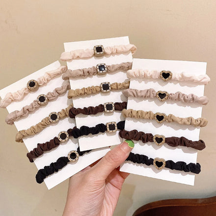Rhinestone Charm Hair Tie Bands Accessories Ponytail Holders Bracelet Elastic Designer Skinny Scrunchies for Women Girls