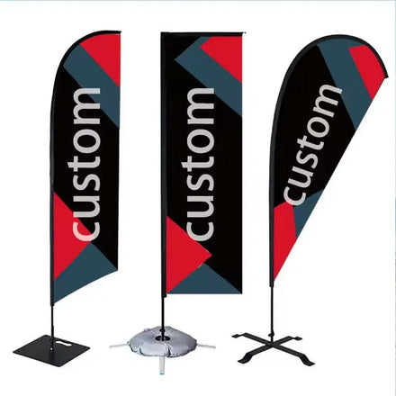 Custom Windless Strong Barber Shop Pet Shop Custom Beach Flag Outdoor Flying Beach Flag Banner Custom Feather Flags