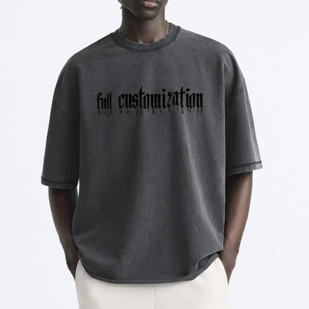 Men's Tshirts 100% Cotton Crew Neck Heavyweight Custom logo Blank logo Design High Quality T Shirts Streetwear T-shirt for Men