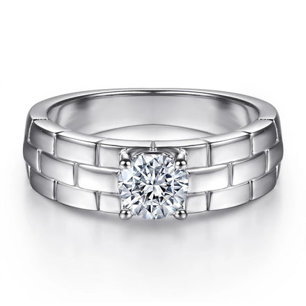 925 Sterling Silver Jewelry Good Design Best Sale Rhodium Plated Cz Couple Engagement Wedding Diamond Rings