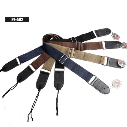 Factory Wholesale Adjustable Cotton Acoustic Guitar Accessories Strap