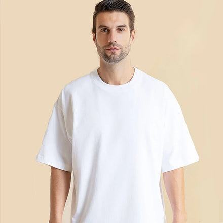 300gsm White t Shirts in Bulk Plain Cotton Heavyweight T-shirts Oversized Unisex 300gsm