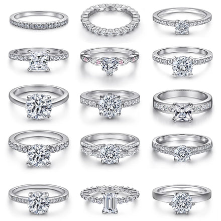 Jewelry Manufacturer Custom Wholesale 925 Sterling Silver Engagement Wedding Ring Cubic Zirconia Custom Fine Jewelry Rings