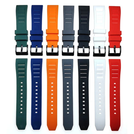 Hot Selling New Model with Black Buckle 20mm 22mm Quick Release Automatic Earless High-Tensile Silicone Watch Strap