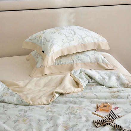 Sndon 60S Tencel Adult Duvet Cover Soft Smooth Sateen Quilt King Queen Size Corner Ties Washable