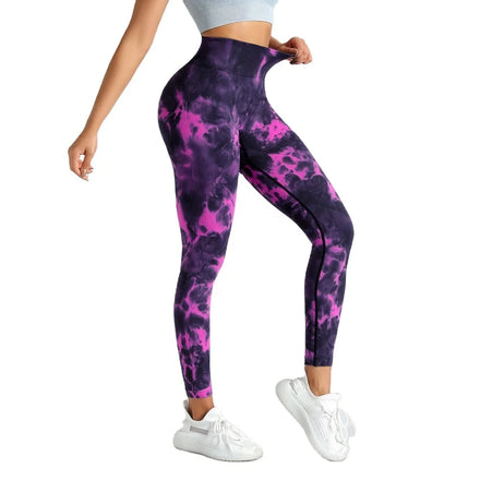 Women's Tie-Dye Yoga Pants Leggings New Plus Size Fitness Style Breathable Waterproof Tummy Control Spandex Nylon Polyester