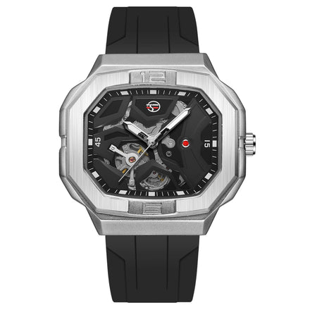 China Brand Forsining New Arrival Luminous Wholesale Business Custom Fashion Square Watch Skeleton Automatic Mechanical Watches
