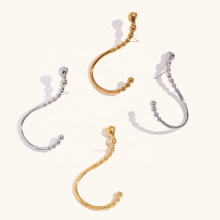Dingran Fashionable Exaggerated Street Style Jewelry Gold Plated Question Mark Shape Statement Earring
