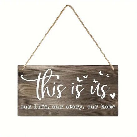 Playwood Board Rustic Farmhouse Wall Decor Wooden Crafts Decorative Pendant Sign for Bathroom Hanging Wooden Plank Sign
