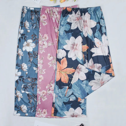 In Stock Vintage Printed Casual Pajamas Loose Wide Leg Pants Casual Pants Home Wear Floral Pajama Pants