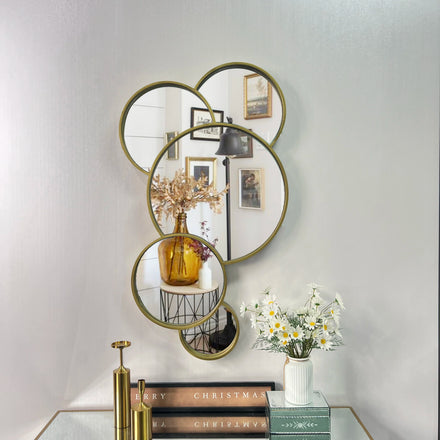 109X61CM Golden Luxury Retro Art Modeling Wall Arts Hanging Decorative Mirror Home House Glass Decor for Sale Dropshipping DDP