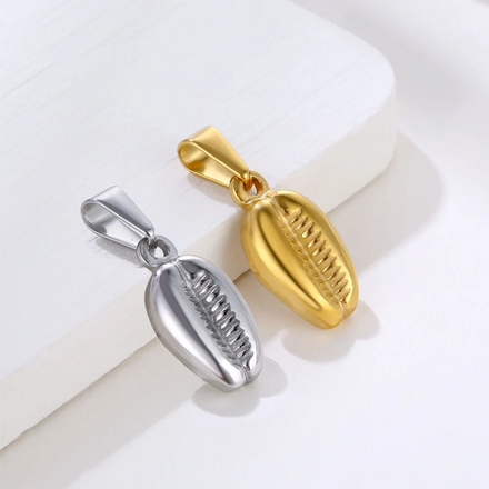 Olivia Nickel Free Fashion Seashell Pendant Beach Jewelry 18k Gold Ocean Stainless Steel Fashion Pendant for Men Women