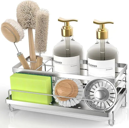 Rustproof 304 Stainless Steel Caddy Draining Rack Kitchen Sink Drying Shelf Organizer