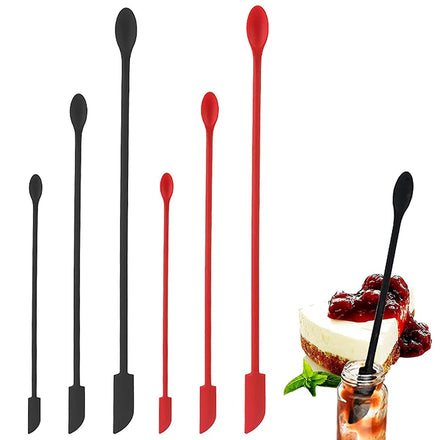 3pcs Silicone Cream Spatula Small Makeup Spatulas for Kitchen Glass Jar Bottle Beauty Cosmetic Mini Spatula Tiny Spoon