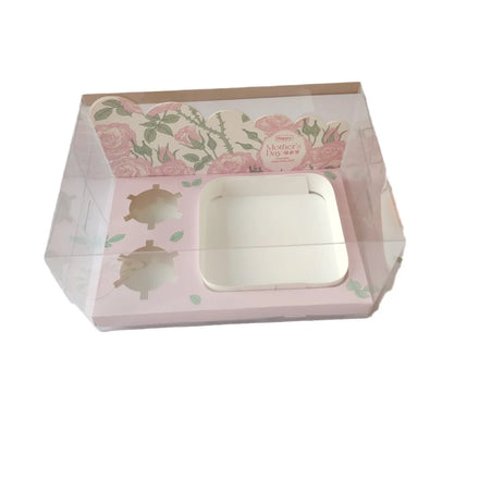Flat Folding Paper Window Pastry Sweet Package Box for Mother's Day