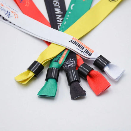 Adjustable Party Festival Events Custom Wristband Polyester Fabric Bracelets Logo Design Fabric Wristbands