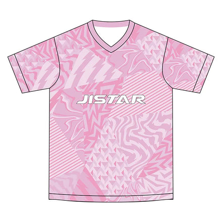 Wholesale Women's Breathable V-neck Short Sleeve Oversize Football Tops 160grams Casual Pink Printing Plus Size Girls T-shirts