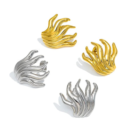 COOL Wholesale Custom Vintage Gold Plated Designer Fashion Jewelry Stainless Steel Statement Earrings