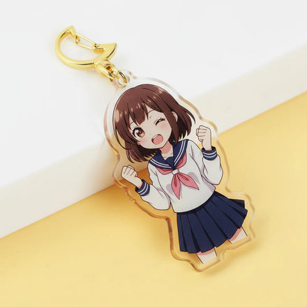 Customized Rainbow Holographic Acrylic Keychain Anime HD Printing Acrylic Charm