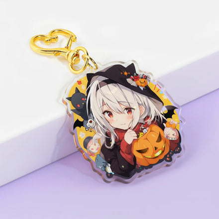 Custom Cartoon Acrylic Amulet Keychain Holographic Rainbow Epoxy Resin Keychain