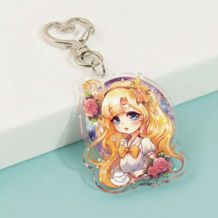 Customized HD Acrylic Anime Keychain Customized Holographic Rainbow Acrylic Keychain