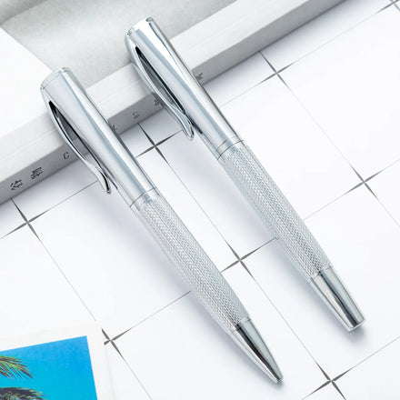 Luxury Metal Roller Pen with Custom Logo Black/Blue Ink 0.5/0.7mm Tip Gift Box Available