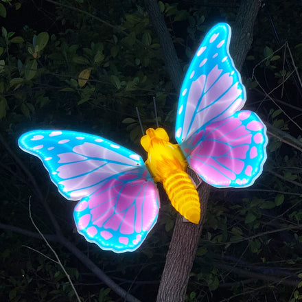 Ip65 Outdoor 64Cm Modern LED Garden Christmas Decorative Lighting Wedding Butterflies Floor Lamp Artificial Pathway Lighting