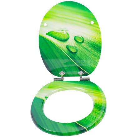 Modern Three-sides Printed Soft Close Hinge Toilet Cover 3-Year Warranty Easy Installation Wood MDF Bathroom Toilet Seat JELL