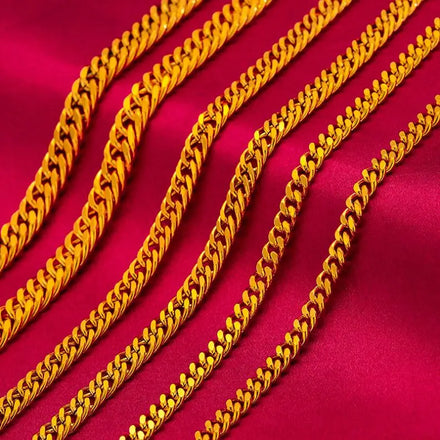 Dubai Jindian Same Style Flat Chain Cross-Border Alluvial Gold Plated 10M Boss Necklace Men's Stall Supply Wholesale