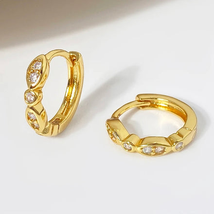 Ready to Ship Jewelry Foxi Women's Minimalist 18K Gold Plated CZ Fashion Hoop Earrings Gift for Women