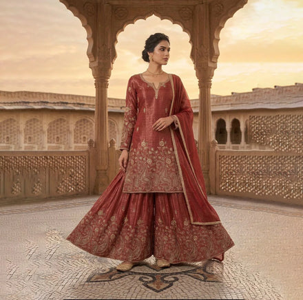 Traditional Indian Ethnic Heavy Embroidery Sequin Work New Designer Dress Top-Dupatta With Fully Stitched Bottom in Low Price
