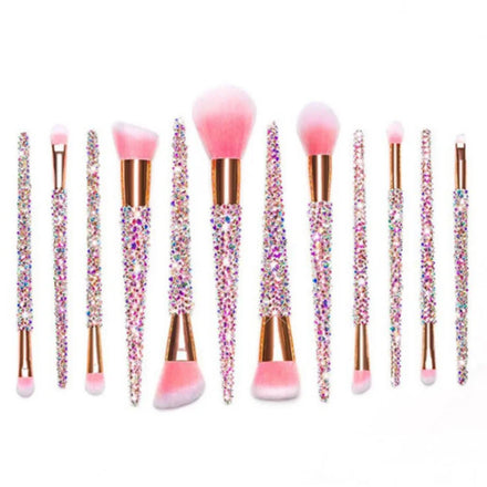 Diamond 12PCS Soft Synthetic OEM Luxury Makeup Brush Set Cosmetic Powder Foundation Eye Shadow Makeup Brush
