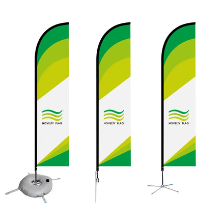 Fast Delivery Custom 2.3x9.5 FT Customized Size Double Sided Polyester Beach Feather Banner Advertising Flag for Outdoor Use