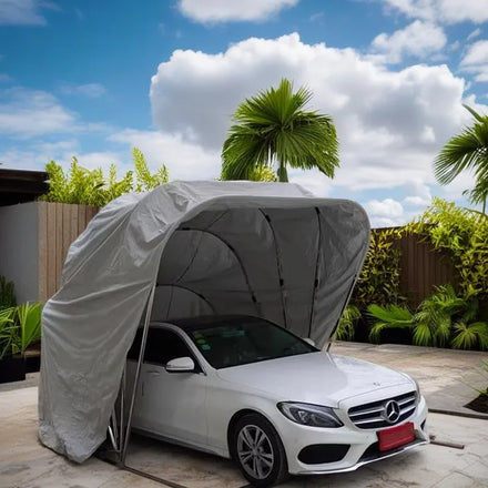 Foldable Lockable Carport Shelter Canopy Garage Car Shed for Sedan and Suv Cocoon Shape Car Park and House