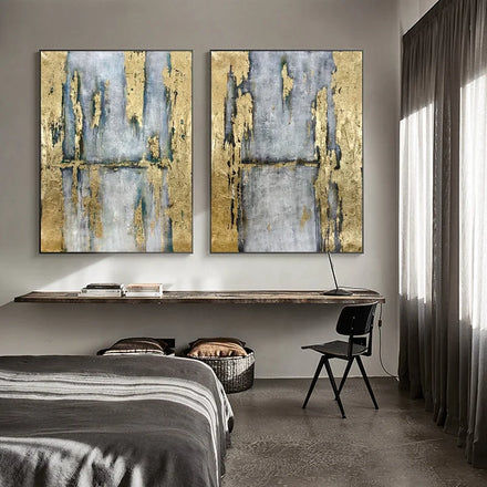 2 Piece Modern Style Abstract Oil Painting 100% Hand Painted Painted on Canvas Home Decor for Living Room Original