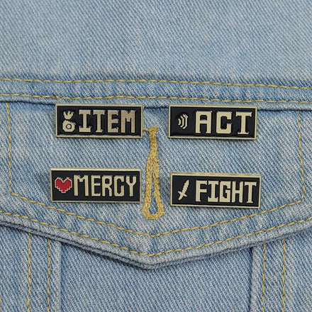 Black Text Frame Enamel Brooch Fashion Clothing Accessories Slogan Backpack Badge Gift