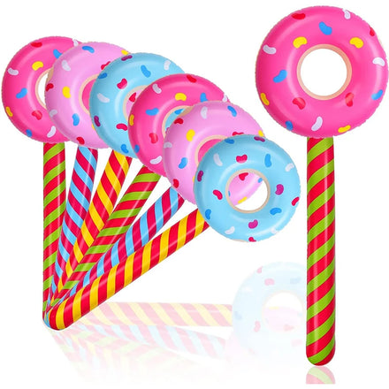 JOYEE PVC Inflatable Donut 33 Inch Lollipop Shape Candy Themed Birthday Decorations for Kids