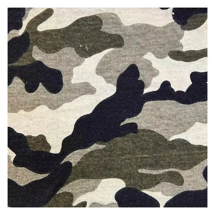 Flame Retardant Stretch Heavyweight Polyester/Cotton Camouflage Printed Knit Fabric for Boys' Jogger's Pants Shorts & Costumes
