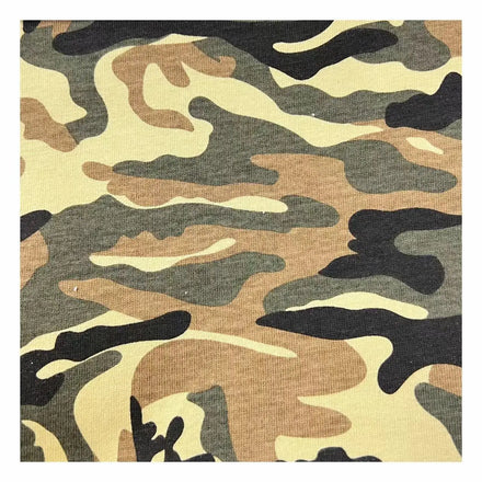 Stretch Heavyweight Flame Retardant Anti-Fire Forest Camouflage Cotton Jersey for Summer Camo Tee and Costume