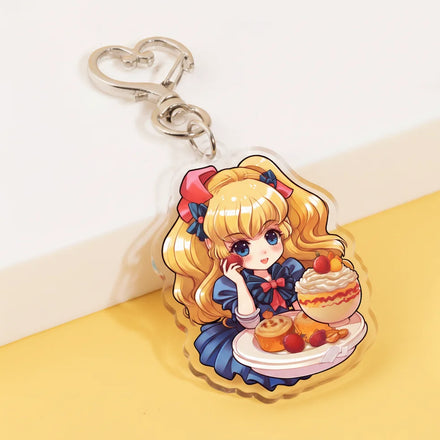 Custom Logo Fashion Design Acrylic Car Key Decoration Accessories Cartoon Animation Keychain School Bag Pendant